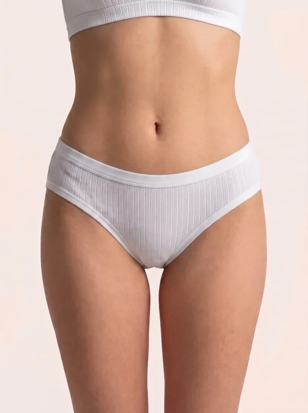 Kadın Ribana Pamuklu Bikini Külot 12’li Paket Asorti Siyah Beyaz Ten Gri Renkli İç Giyim Seti