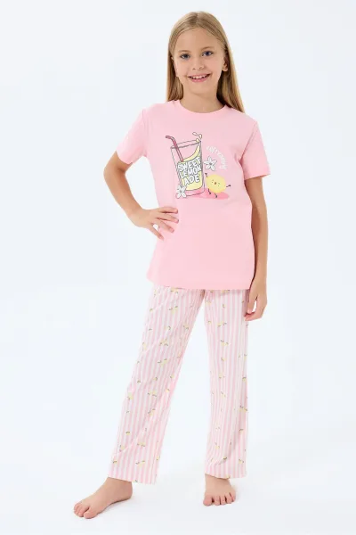 Kız Çocuk Pembe Pijama Takım