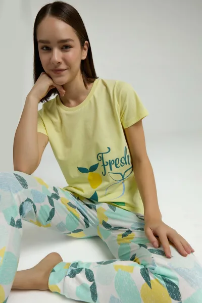 Rolypoly Kız Çocuk Sarı Pijama Takımı