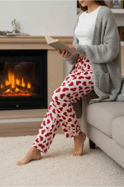 Uzun Tek Alt Pijama – Ev Giyimi Günlük Rahat Pijama Altı