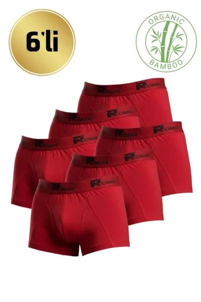 Erkek Likralı Bambu Boxer 6’lı Ekonomik Paket – Nefes Alan Doğal Kumaş Rahat İç Giyim