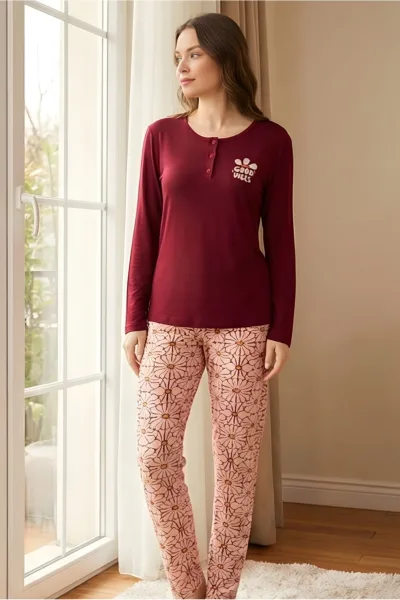Konforlu ve Şık Kadın Uzun Kollu Viskon Kadın Pijama Takımı