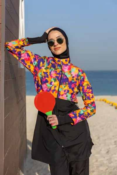 Parmak Geçirmeli Crop Tesettür Mayo