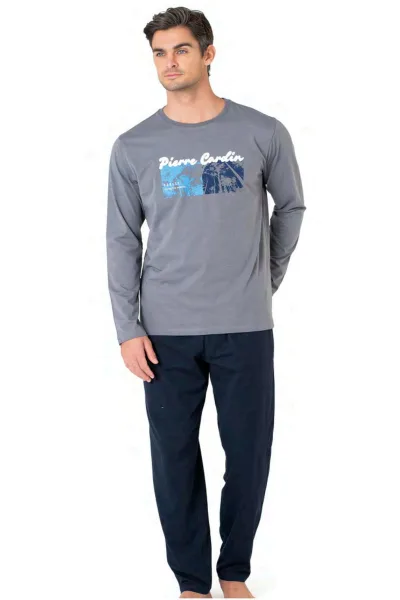 Erkek Uzun Kollu Bisiklet Yaka Pijama Takım -6096