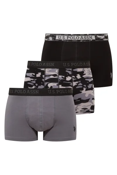 Erkek Siyah – Antrasit – Baskılı 3’lü Boxer