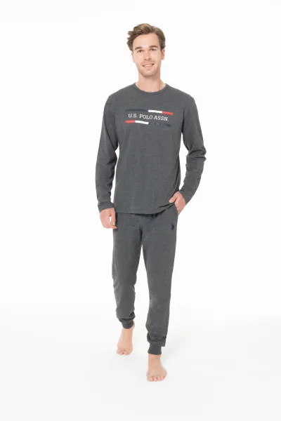U.S. Polo Assn. Erkek Antrasit Melanj Pijama Takım