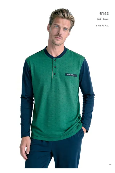 Erkek Pamuklu Kutulu Jakarli Pijama Takım 6142