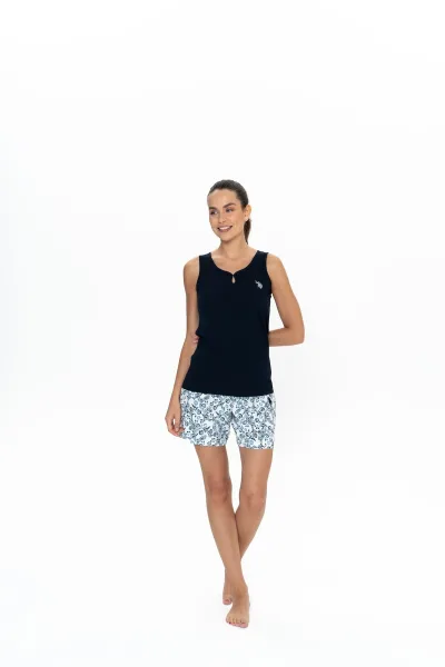 Kadın Lacivert %100 Pamuk Şort-Atlet Pijama Takımı – ARSNO20W05X5Y