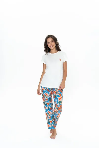 U.S. Polo Assn. Kadın Ekru Pijama Takım
