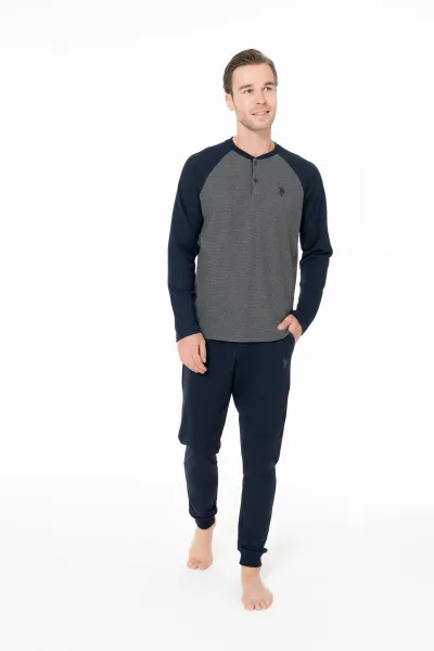 U.S. Polo Assn. Erkek Antrasit Melanj battal Pijama Takım
