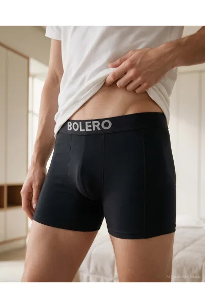 Erkek Premium Lyocell Kısa Paça Boxer Siyah