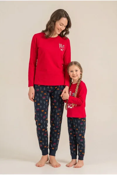 Be Happy Everyday Anne Kız Kırmızı Uzun Kol Pijama Takım RP3932-A-V1