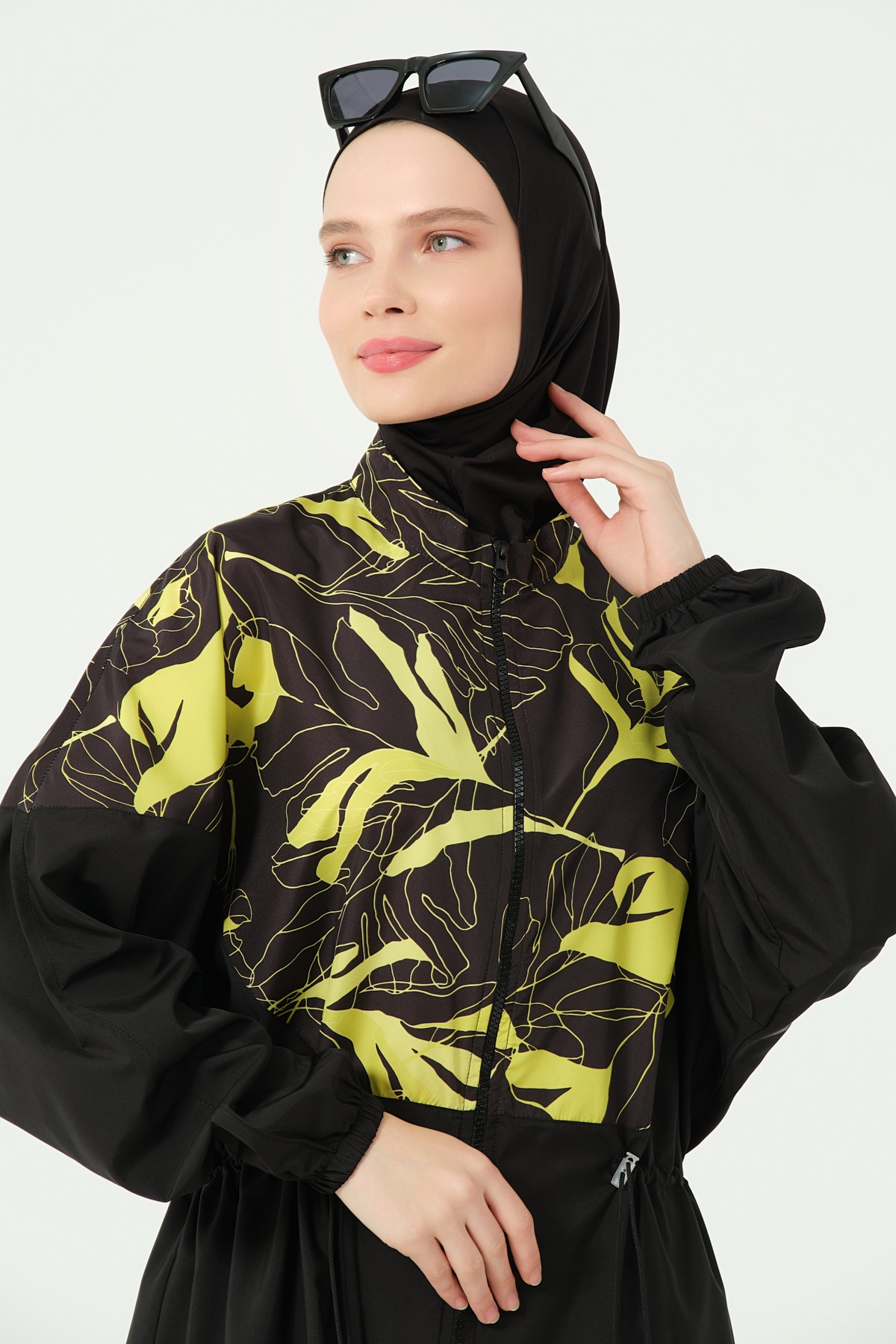 Soft Desenli Oversize Uzun Tesettür Mayo