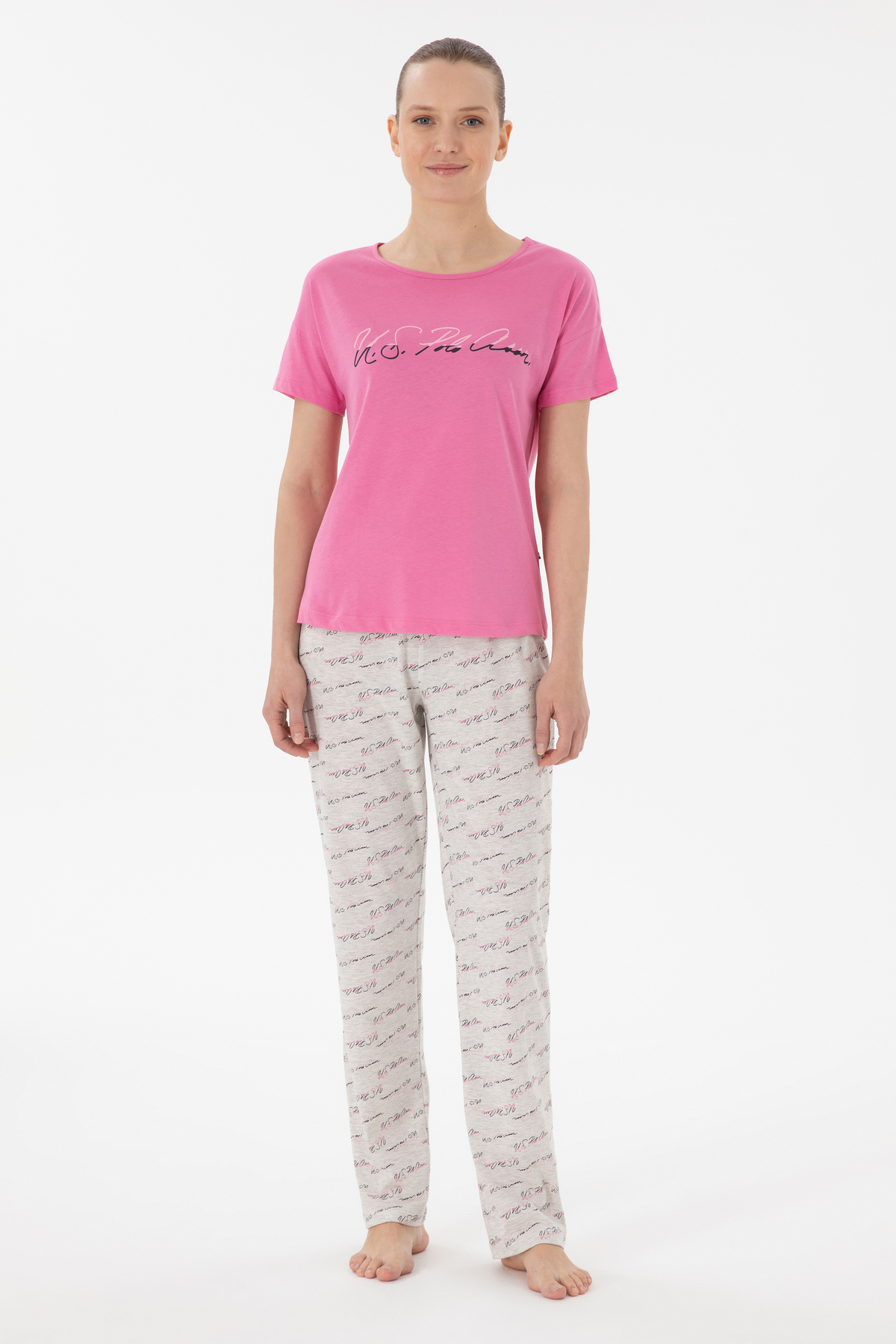 Kadın Fuşya Pijama Takımı 50312906-VR023